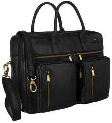 Leather laptop bag PETERSON PTN LAP-31702-NDM