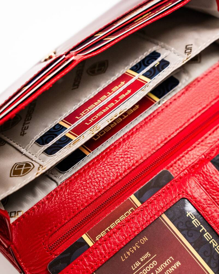 Leather wallet RFID PETERSON PTN 421028-SBR