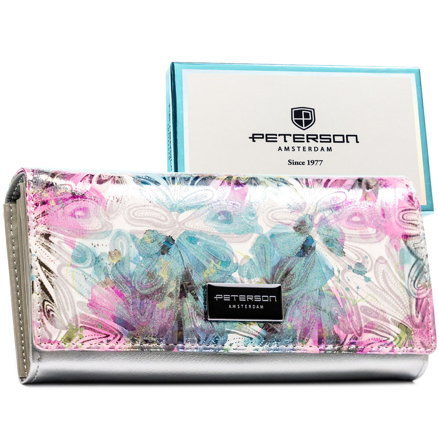 Leather+leatherette wallet RFID PETERSON PTN PX24-1-NPK