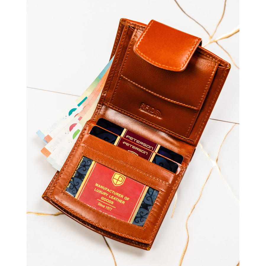 Leather wallet RFID PETERSON PTN RD-314-NGV-M