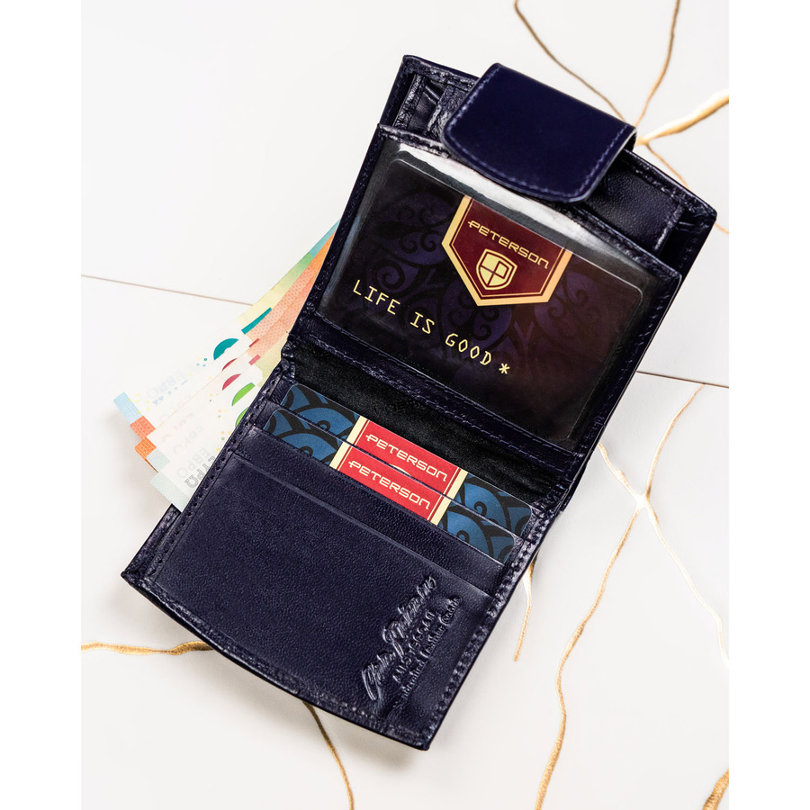 Leather wallet RFID PETERSON PTN RD-314-NGV-M