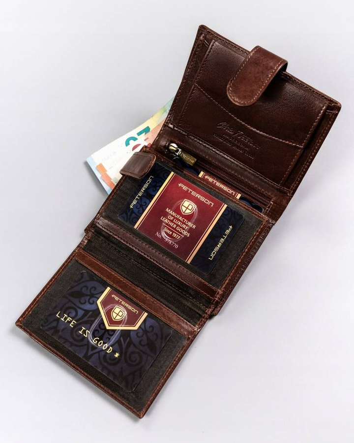 Leather wallet RFID PETERSON PTN 22309L-VT