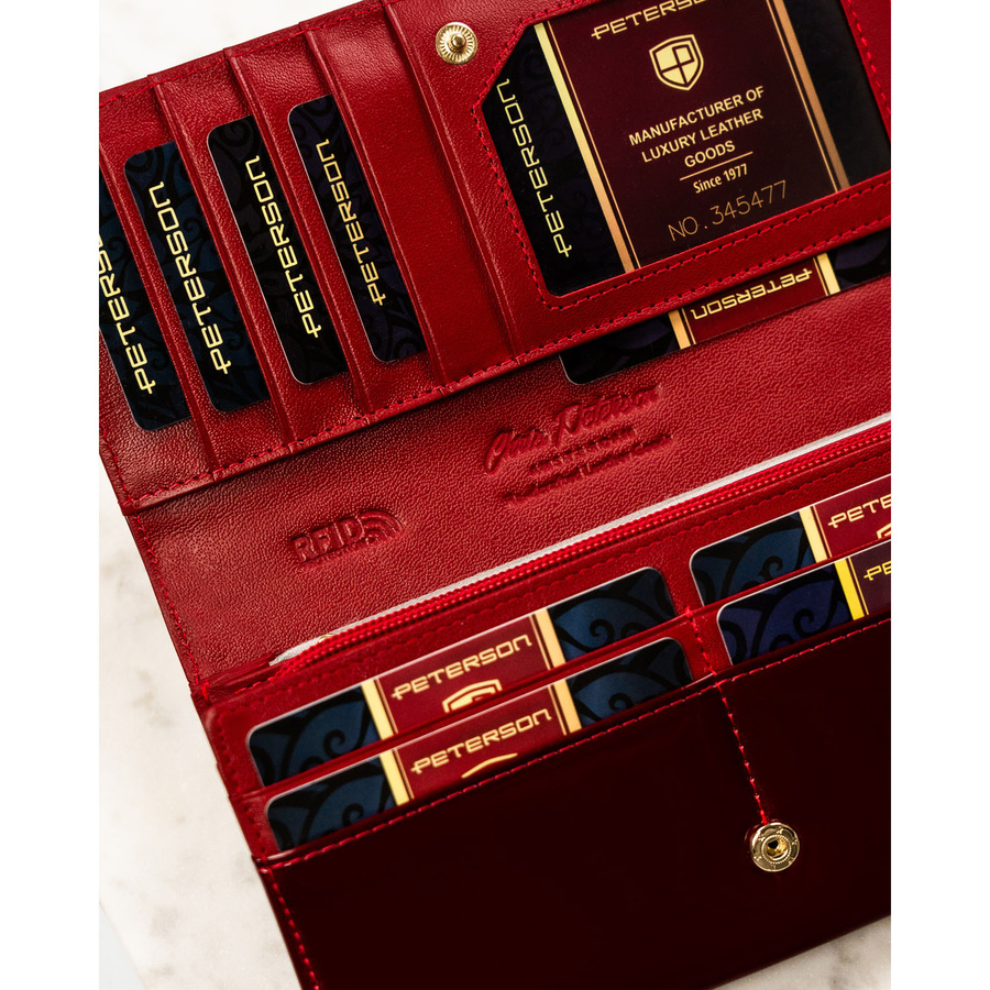 Leather wallet RFID PETERSON PTN BC-42106