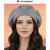 Stylowy beret damski wykonany z akrylu w szarym kolorze - Peterson