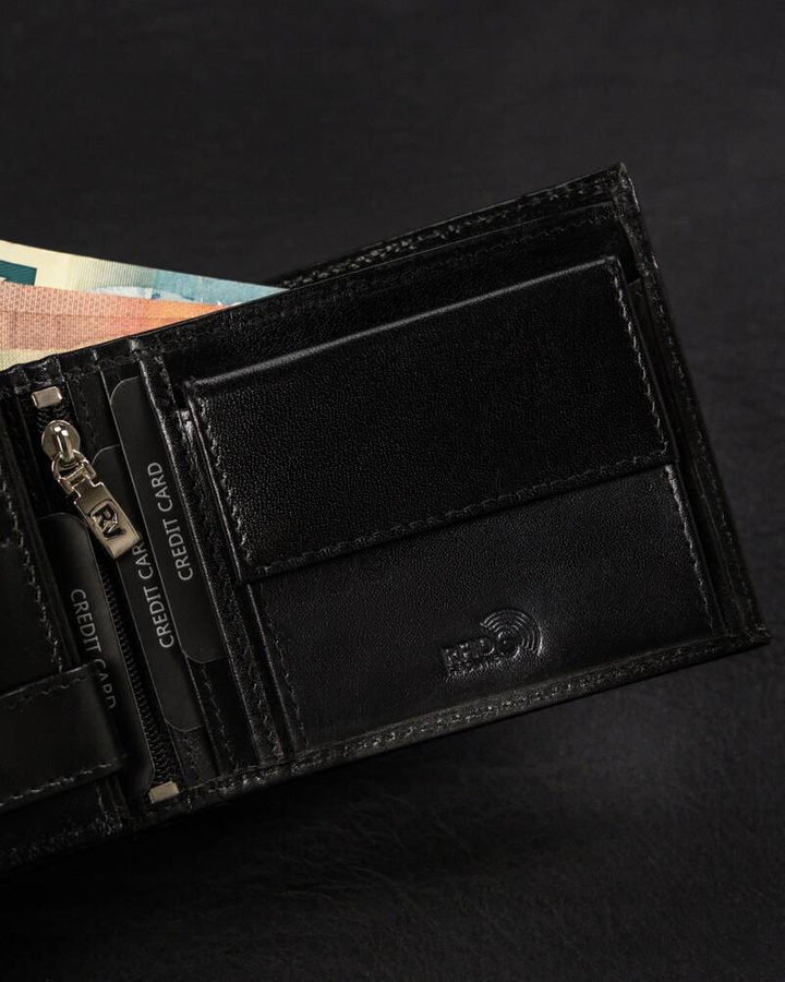 Leather wallet RFID ROVICKY RV-70616-BCA