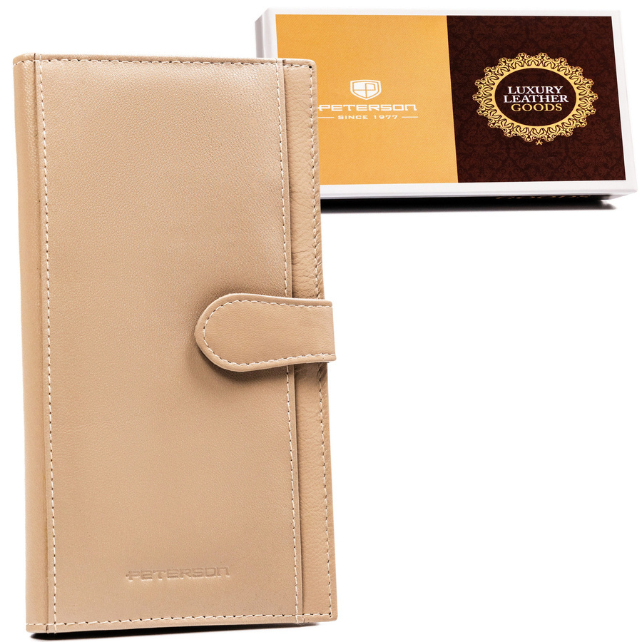 Leather wallet RFID PETERSON PTN RD-49-GCL