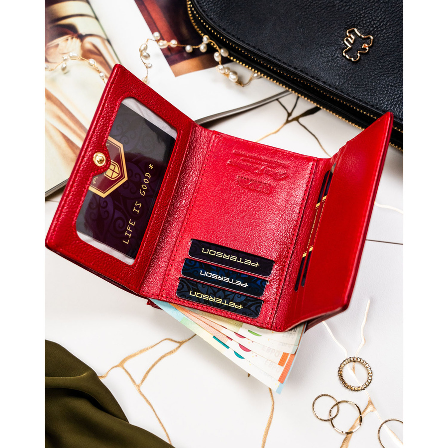 Leather and leatherette wallet RFID PETERSON PTN PS15-09-HNL