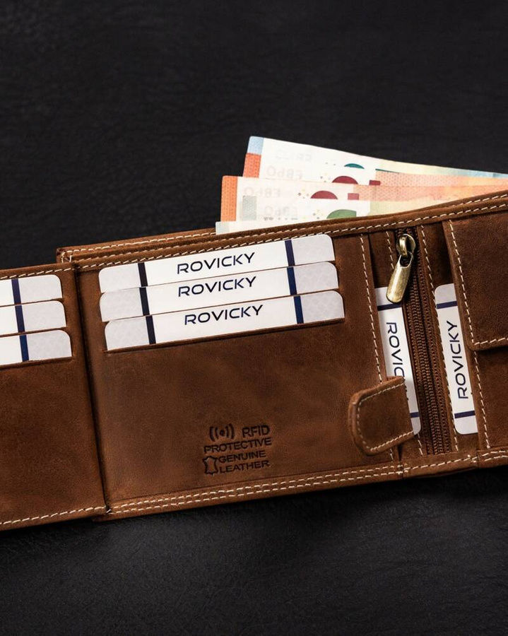 Leather wallet RFID ALWAYS WILD N992-CHM-PISC