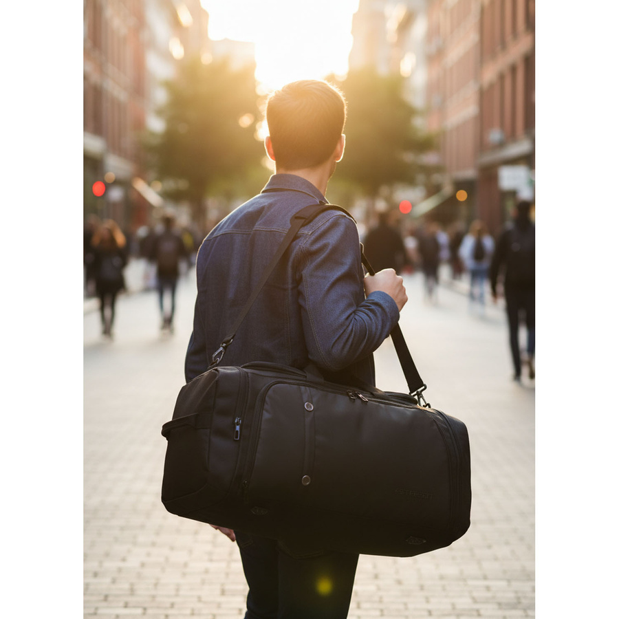 Sportowa torba treningowa z poliestru w czarnym kolorze - Peterson