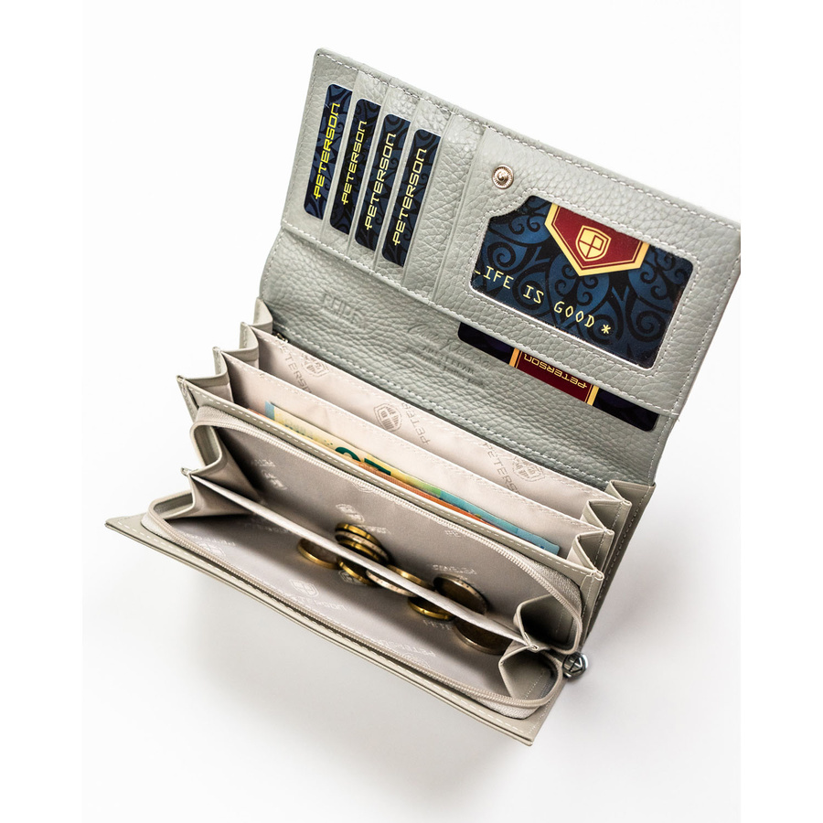 Leather+leatherette wallet RFID PETERSON PTN PX20-1-NPK