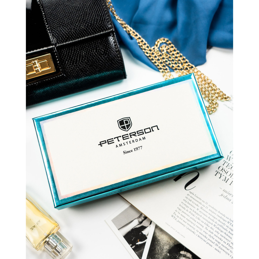 Leather+leatherette wallet RFID PETERSON PTN PX20-1-NPK