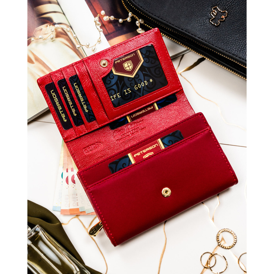 Leather and leatherette wallet RFID PETERSON PTN PS112-HNL