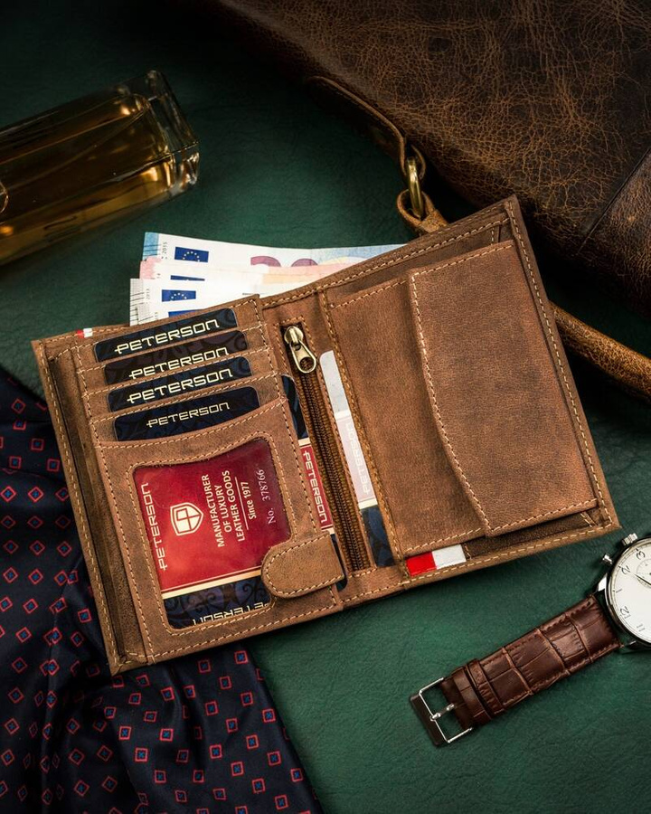 Leather wallet RFID PETERSON PTN 333PW