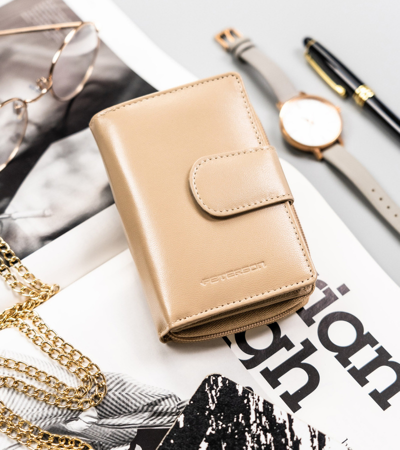 Leather wallet RFID PETERSON PTN RD-41-GCL