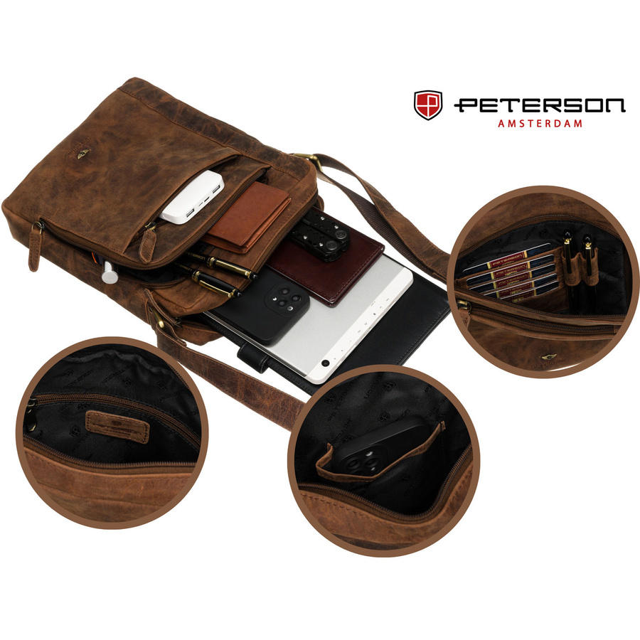 Leather bag PETERSON PTN RIVER-NSH