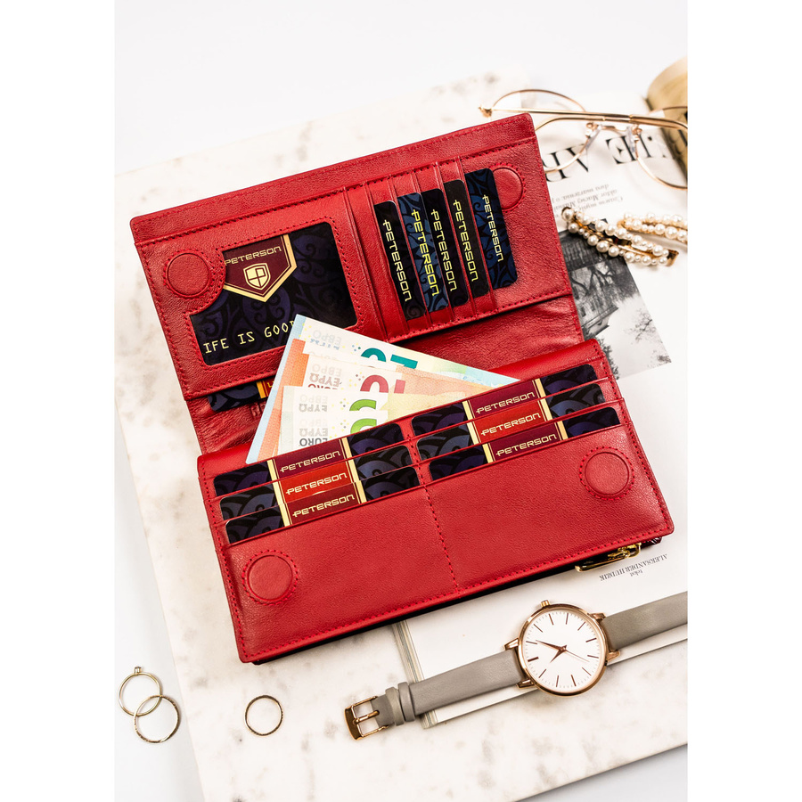 Leather wallet RFID PETERSON PTN BC-421431