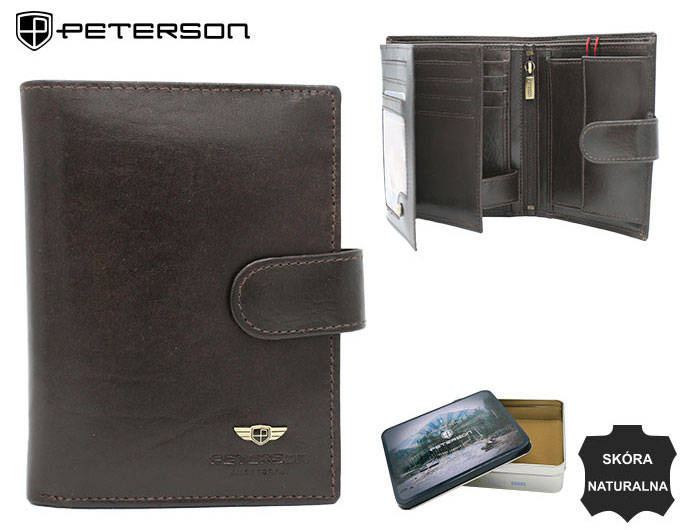 Leather wallet RFID PETERSON PTN 22311L-VT