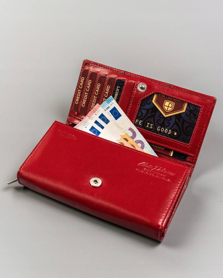 Leather wallet RFID PETERSON PTN RD-07-GCL-S