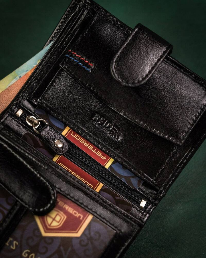 Leather wallet & key ring PETERSON PTN SET-M-1542L-KCS