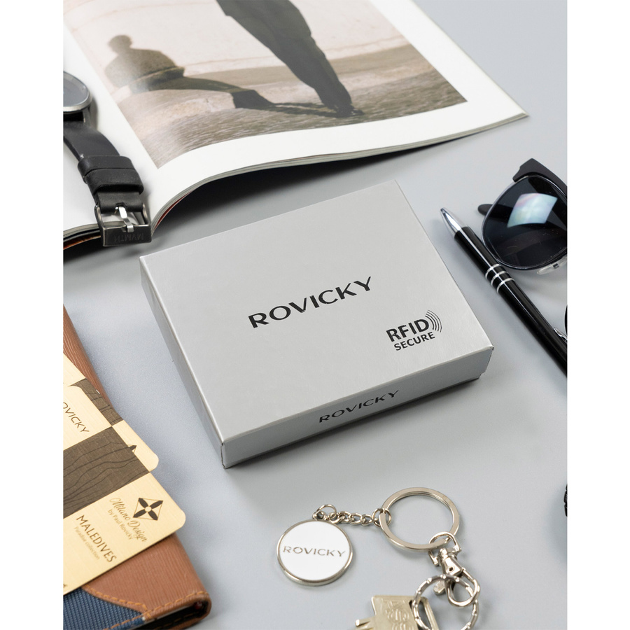 Leather wallet RFID ROVICKY N1908-RVT