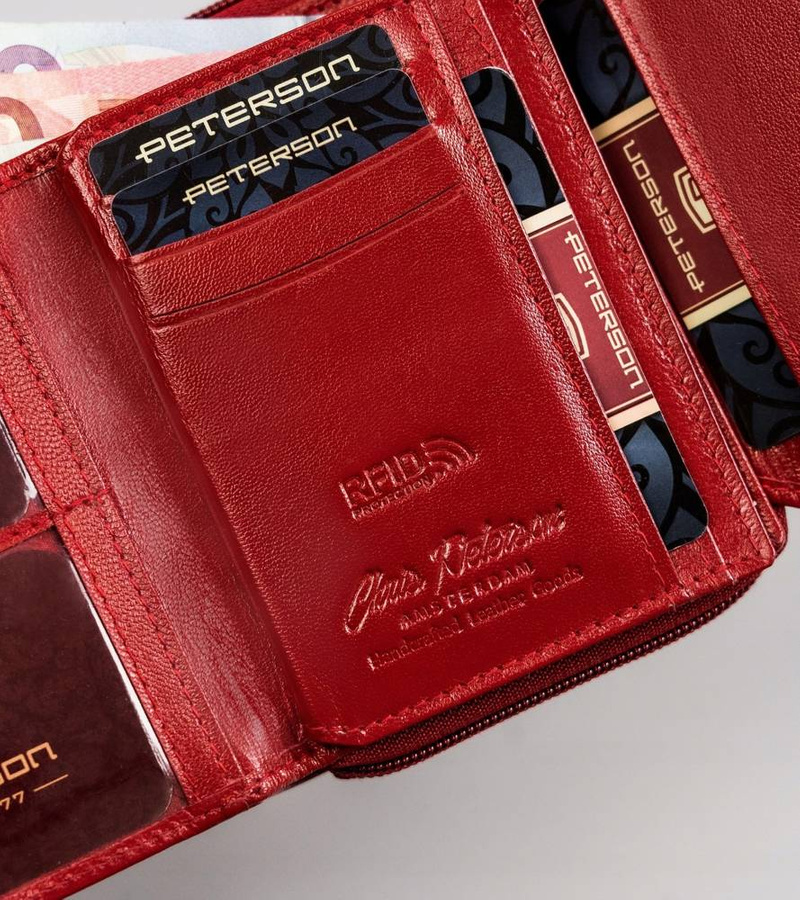 Leather wallet RFID PETERSON PTN RD-29-GCL