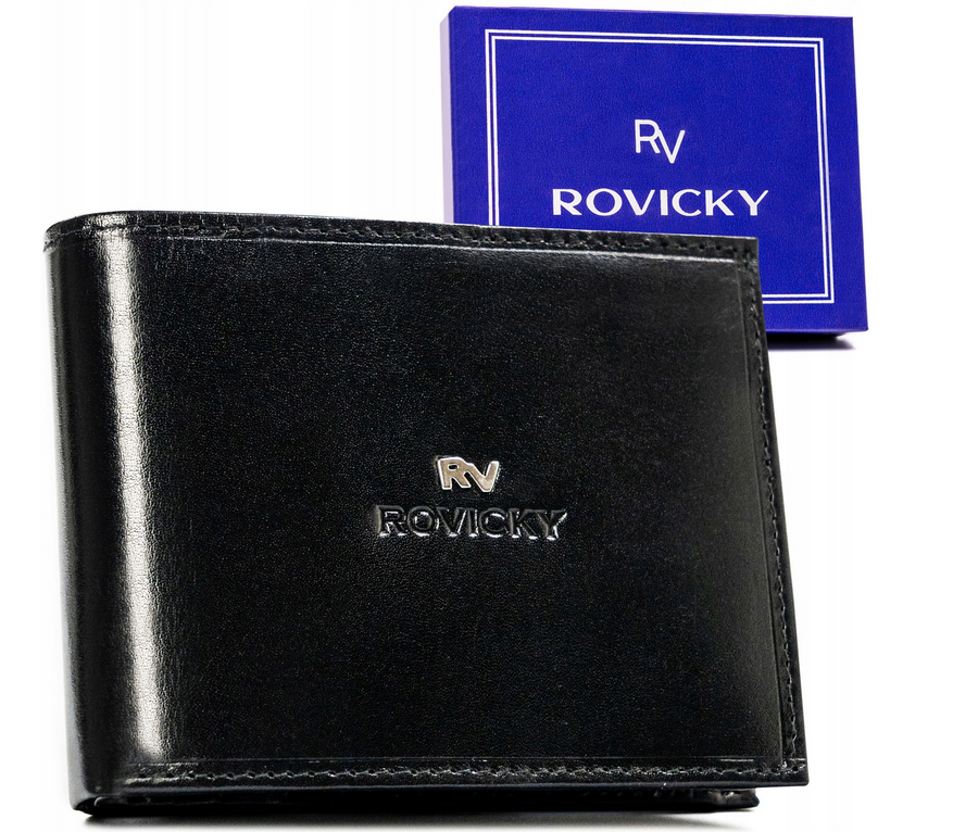 Leather wallet RFID ROVICKY RV-70616-BCA