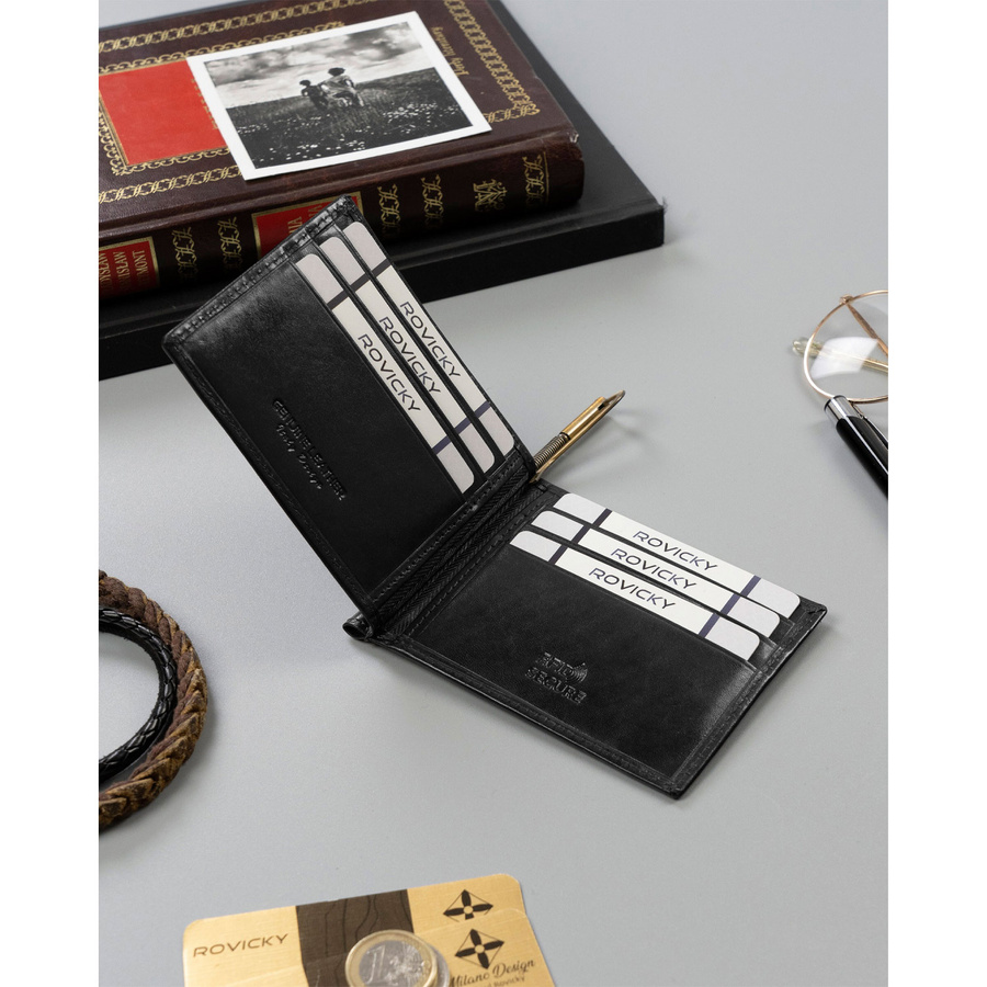 Leather wallet RFID ROVICKY N1908-RVT