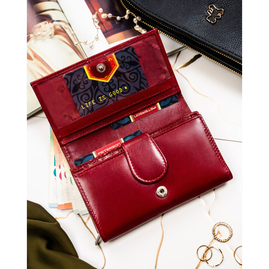 Leather wallet RFID PETERSON PTN RD-21-NGV