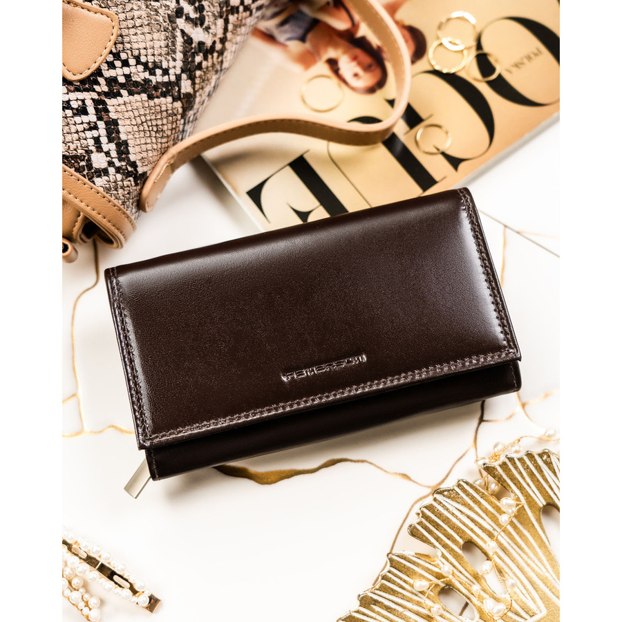 Leather wallet RFID PETERSON PTN RD-07-NGV
