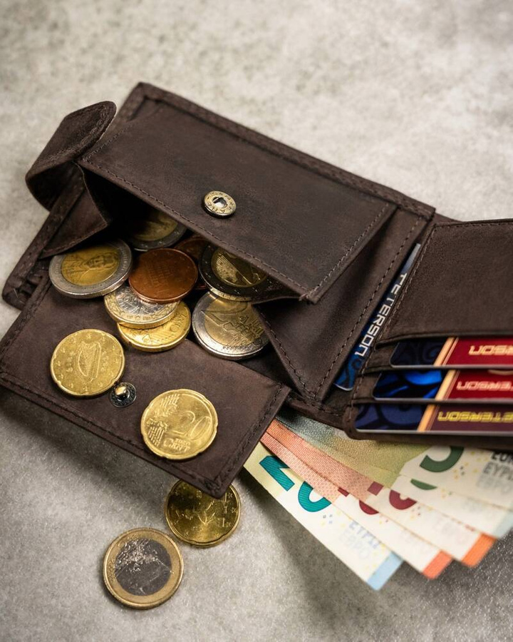 Leather wallet & key ring set PETERSON PTN SET-M-N003L