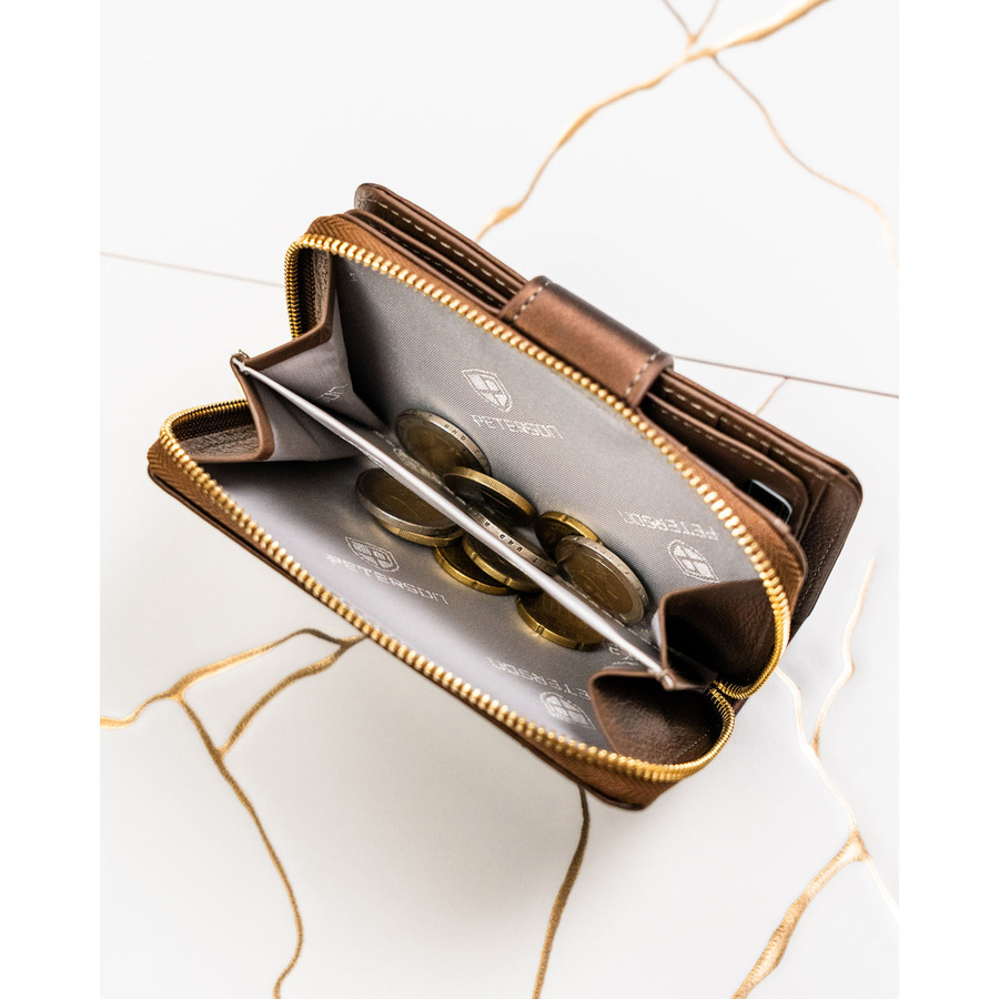 Leather and leatherette wallet RFID PETERSON PTN PS115-HNL