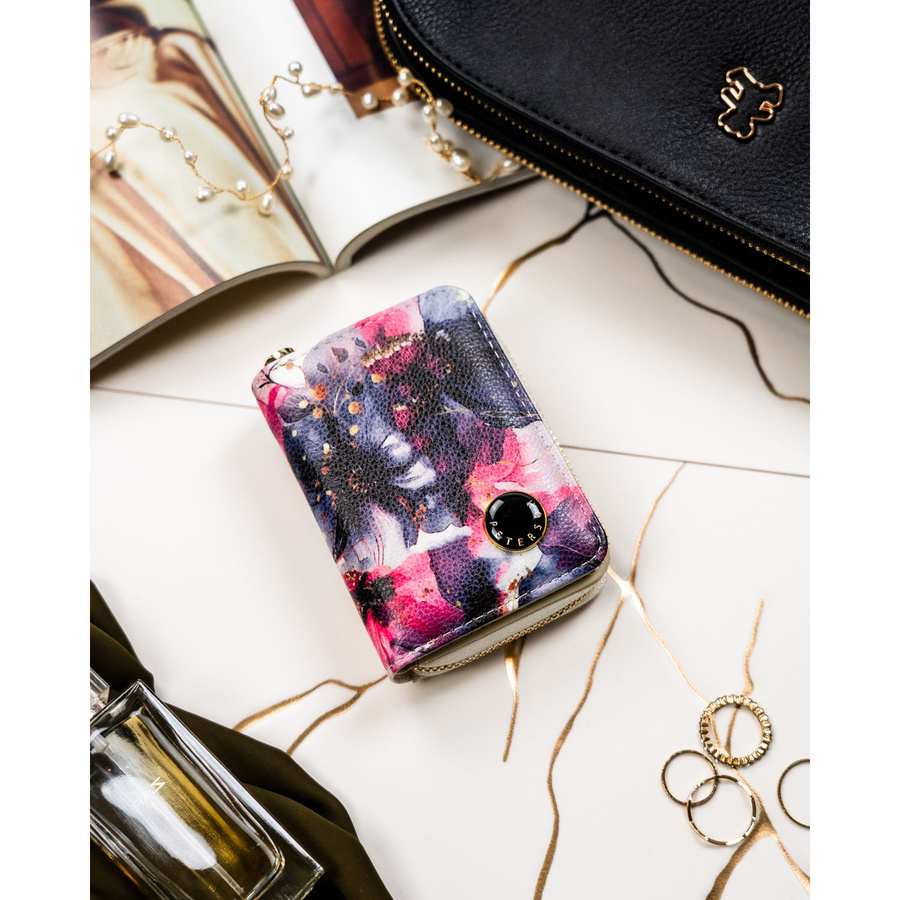 Leather and leatherette wallet RFID PETERSON PTN PX33-PF2