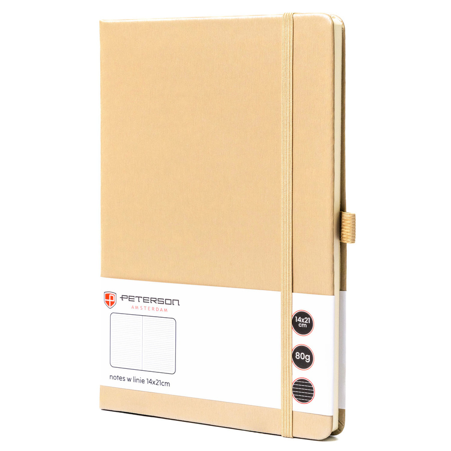 Béžový zápisník A5 s linajkami a tvrdou väzbou