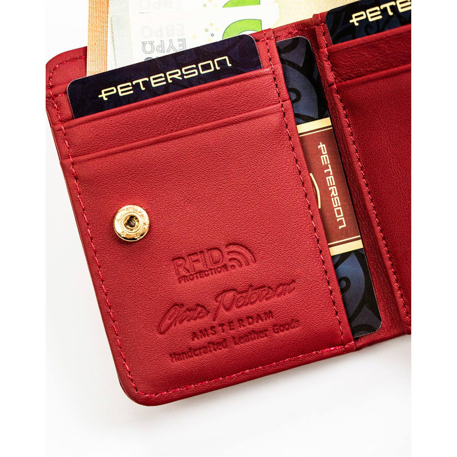 Leather wallet RFID PETERSON PTN PH33-1-DBF