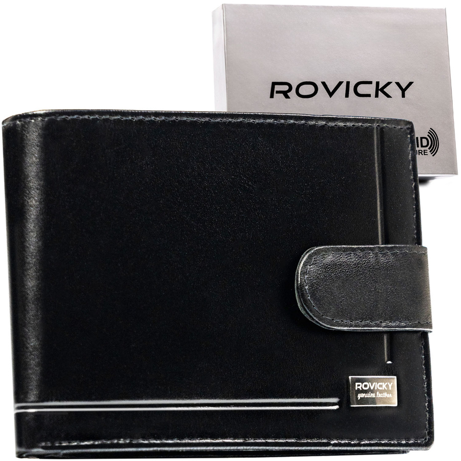 Leather wallet RFID ROVICKY CPR-06L-NBAR