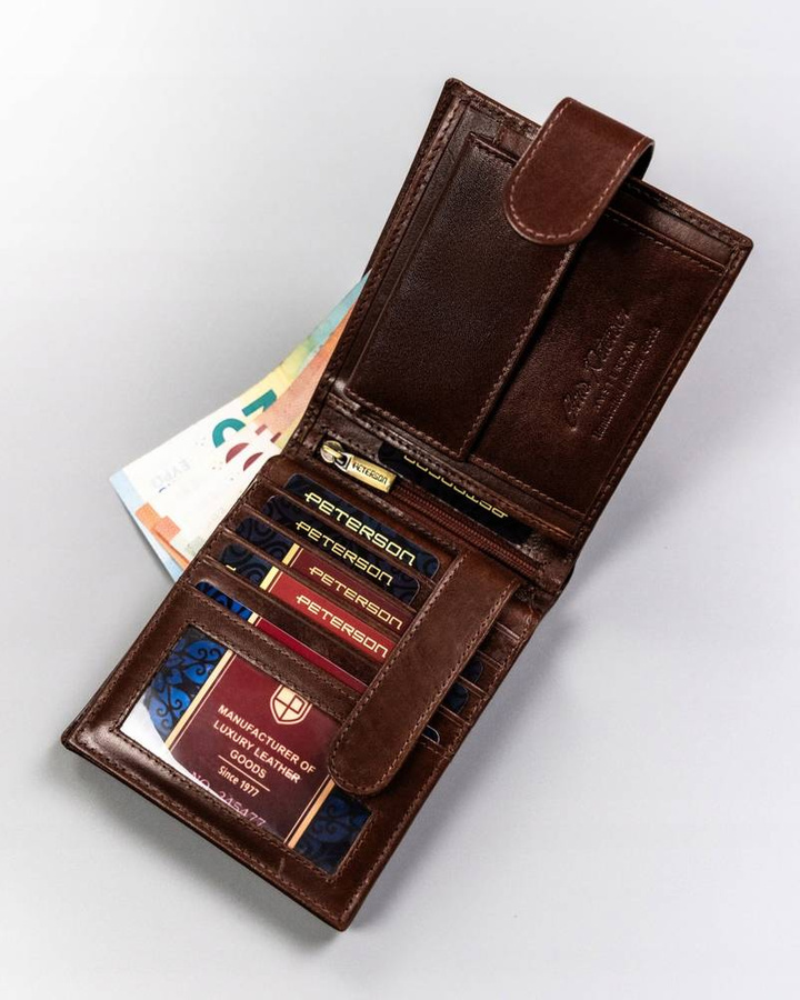 Leather wallet RFID PETERSON PTN 22305L-VT