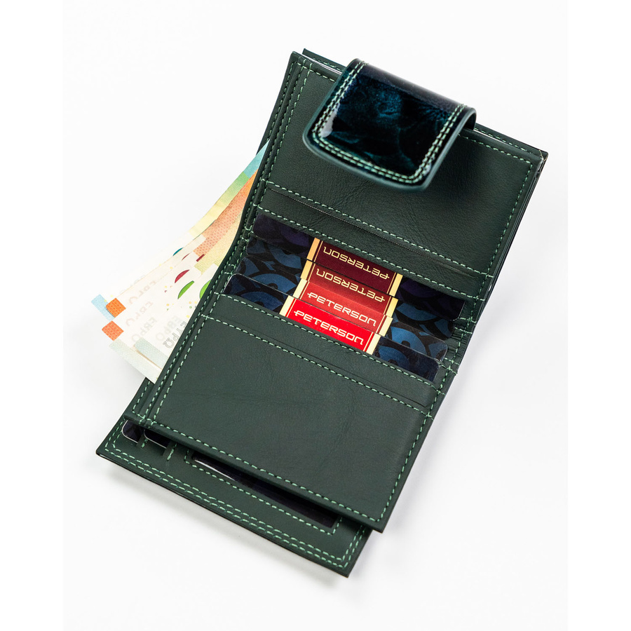 Leather and leatherette wallet RFID PETERSON PTN PS329-FDS