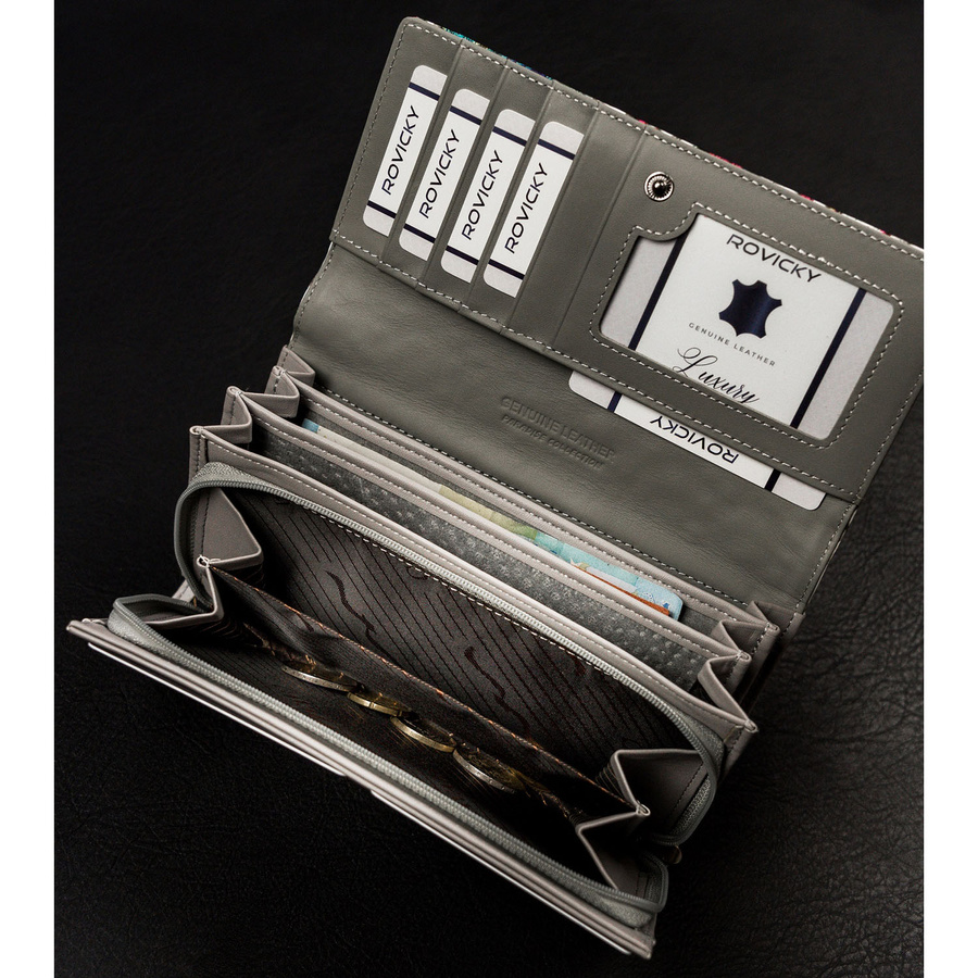 Leather wallet 4U CAVALDI PN20-FL-BL-MULTI