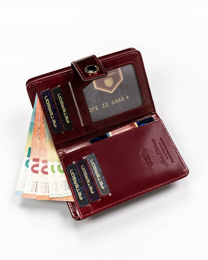 Leatherette wallet RFID PETERSON PTN 002-LAK