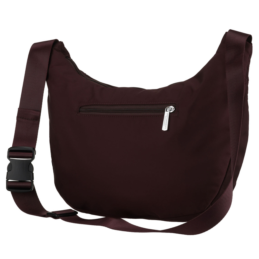Bordowa torebka damska z poliestru zamykana suwakiem - Peterson