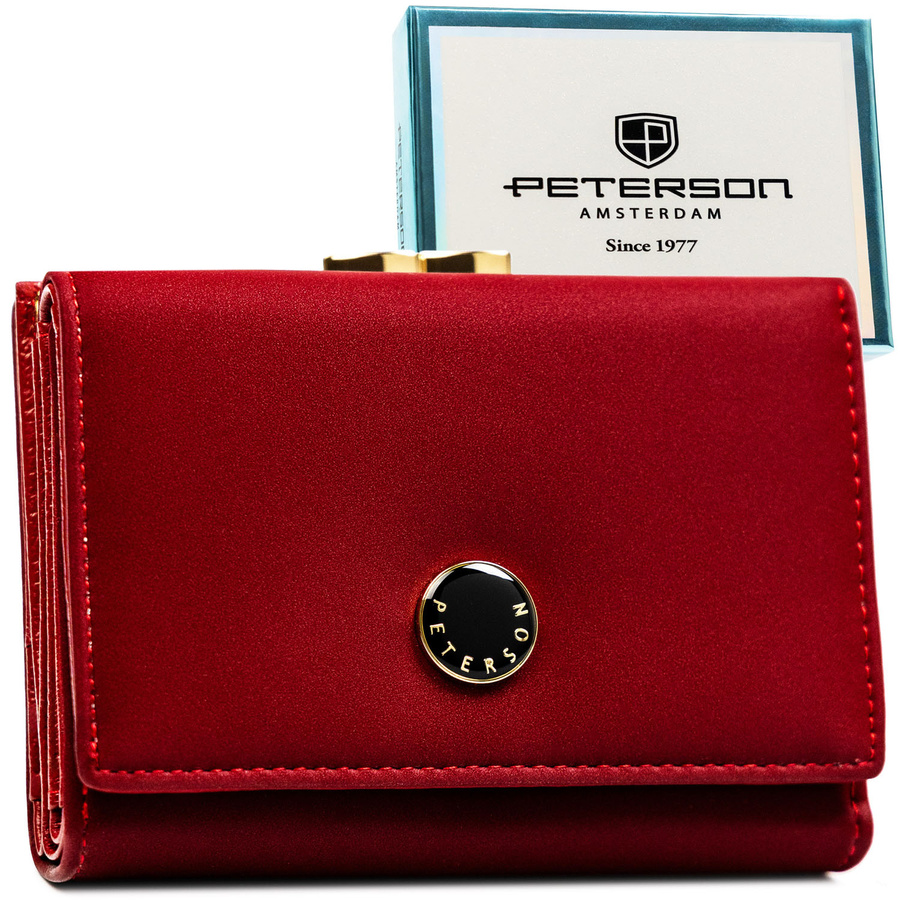 Leather and leatherette wallet RFID PETERSON PTN PS15-09-HNL
