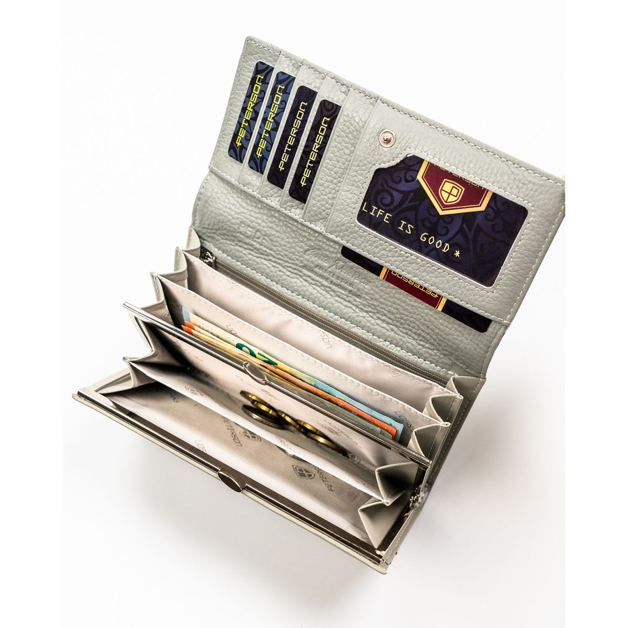Leather+leatherette wallet RFID PETERSON PTN PX24-1-NPK