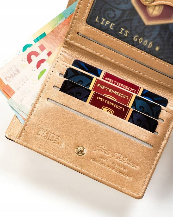 Leatherette wallet RFID PETERSON PTN 003-HRH