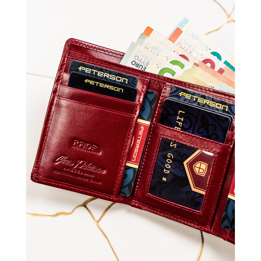 Leather wallet RFID PETERSON PTN RD-17-NGV