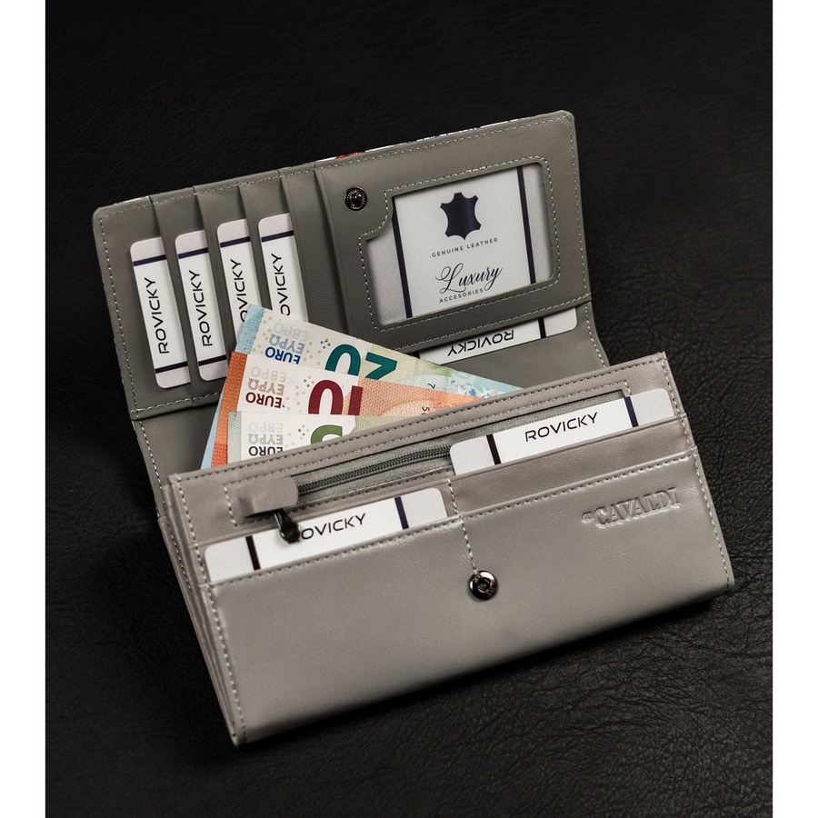 Leather wallet 4U CAVALDI PN27-FL-BL-MULTI