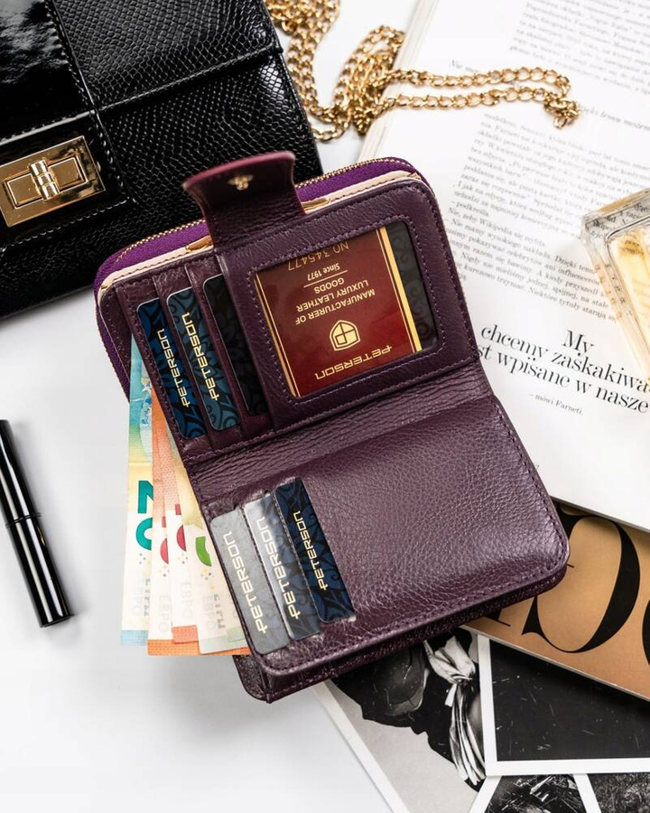 Leather wallet RFID PETERSON PTN 425214-SH