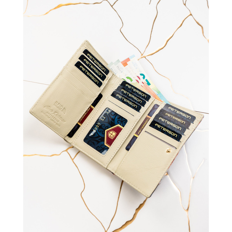 Leather and leatherette wallet RFID PETERSON PTN PX23-PF2