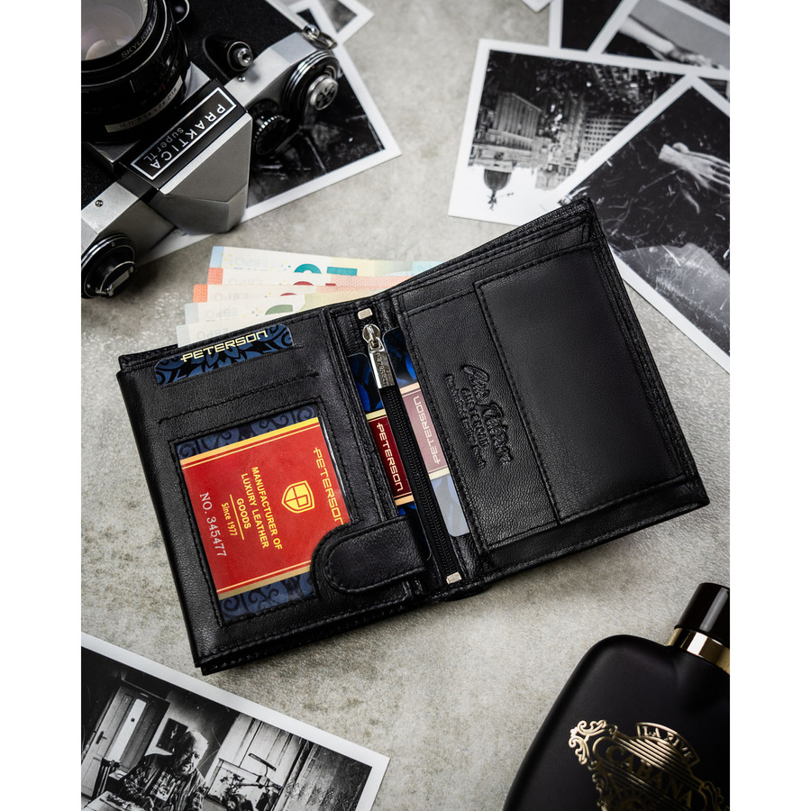 Leather wallet RFID PETERSON PTN N4-DOT
