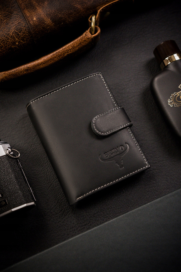 Leather wallet RFID BUFFALO WILD MR-04L-BAW-BL