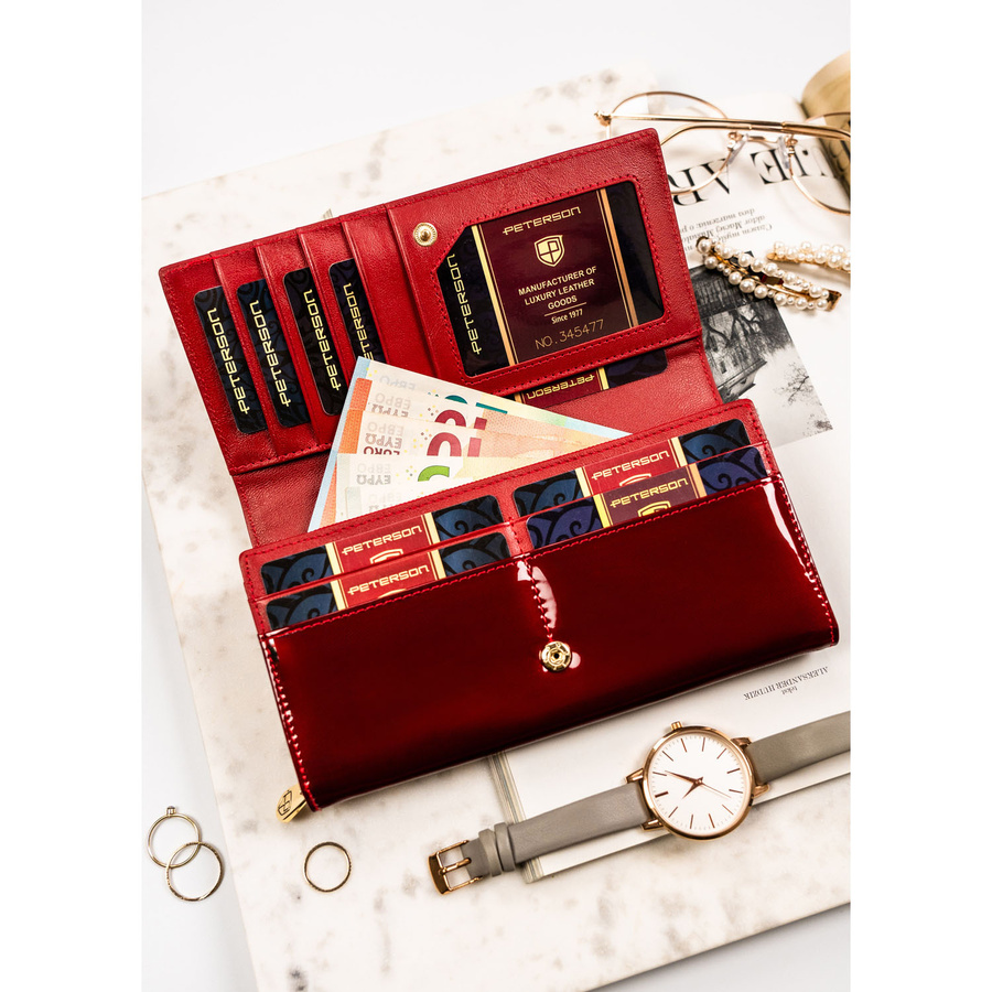 Leather wallet RFID PETERSON PTN BC-42106